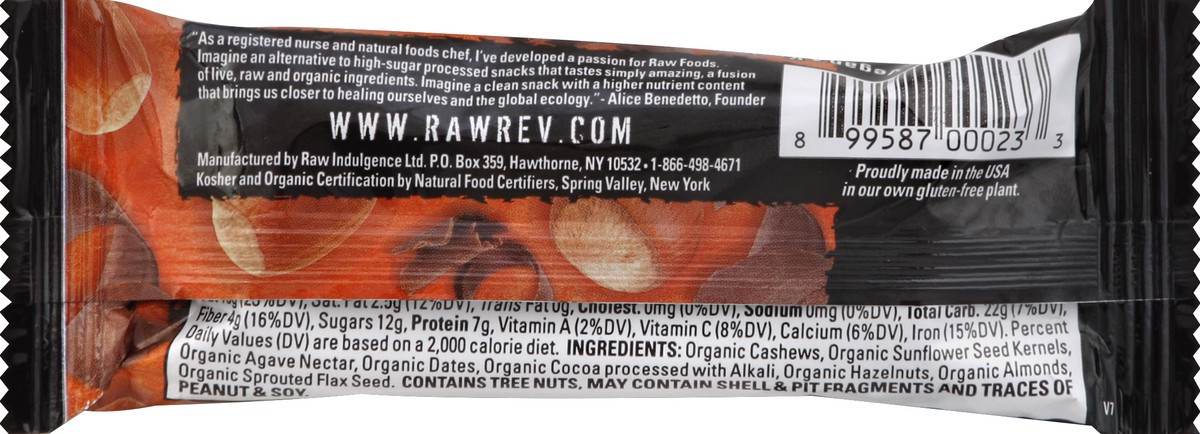 slide 5 of 6, Raw Revolution Hazelnut and Chocolate Organic Live Food Bar, 2.2 oz