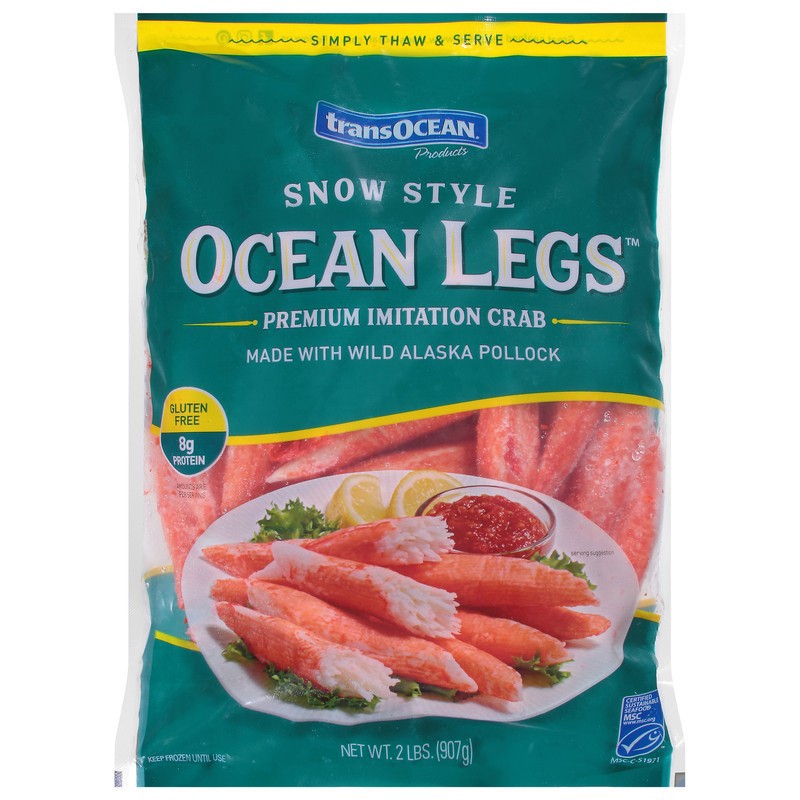 slide 1 of 5, Trans-Ocean Ocean Legs Snow Style Imitation Crab 2 lb, 2 lb