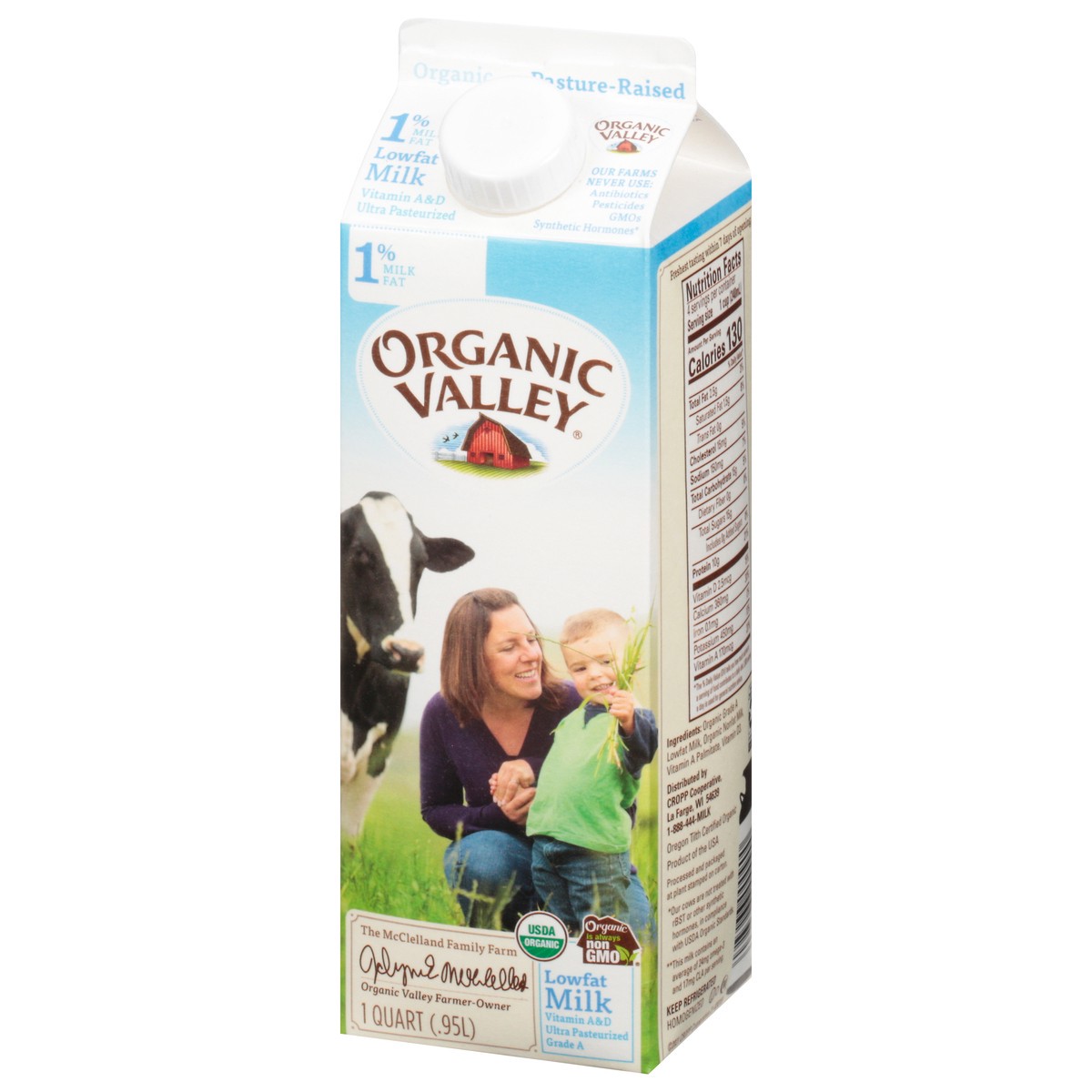 slide 10 of 12, ORGANIC VALLEY 1% (Low Fat) Organic Milk - Ultra Pasteurized, 32 oz, 32 oz