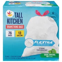 Giant Odor Control Mint Tall Kitchen Drawstring Bags 13 Gallon