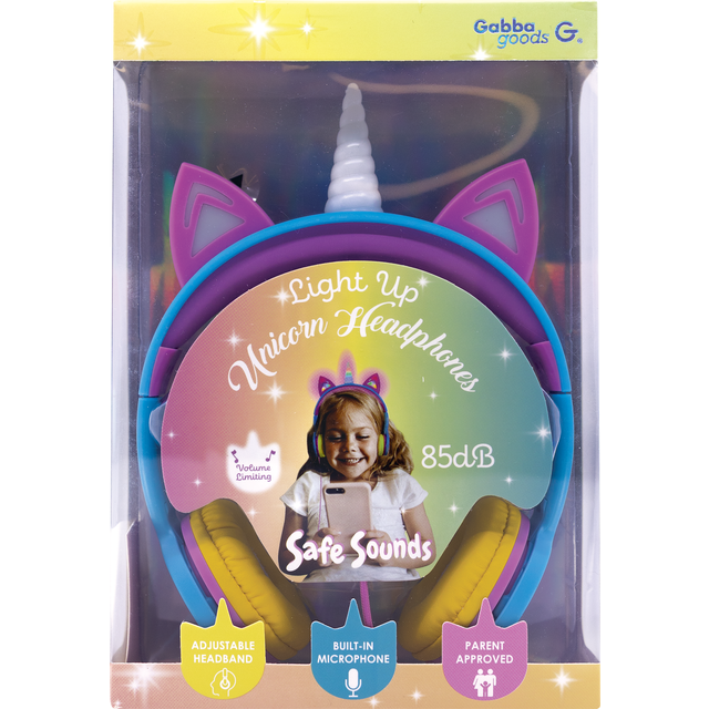 slide 1 of 1, Gabbagoods Light Up Unicorn Headphones, 1 ct
