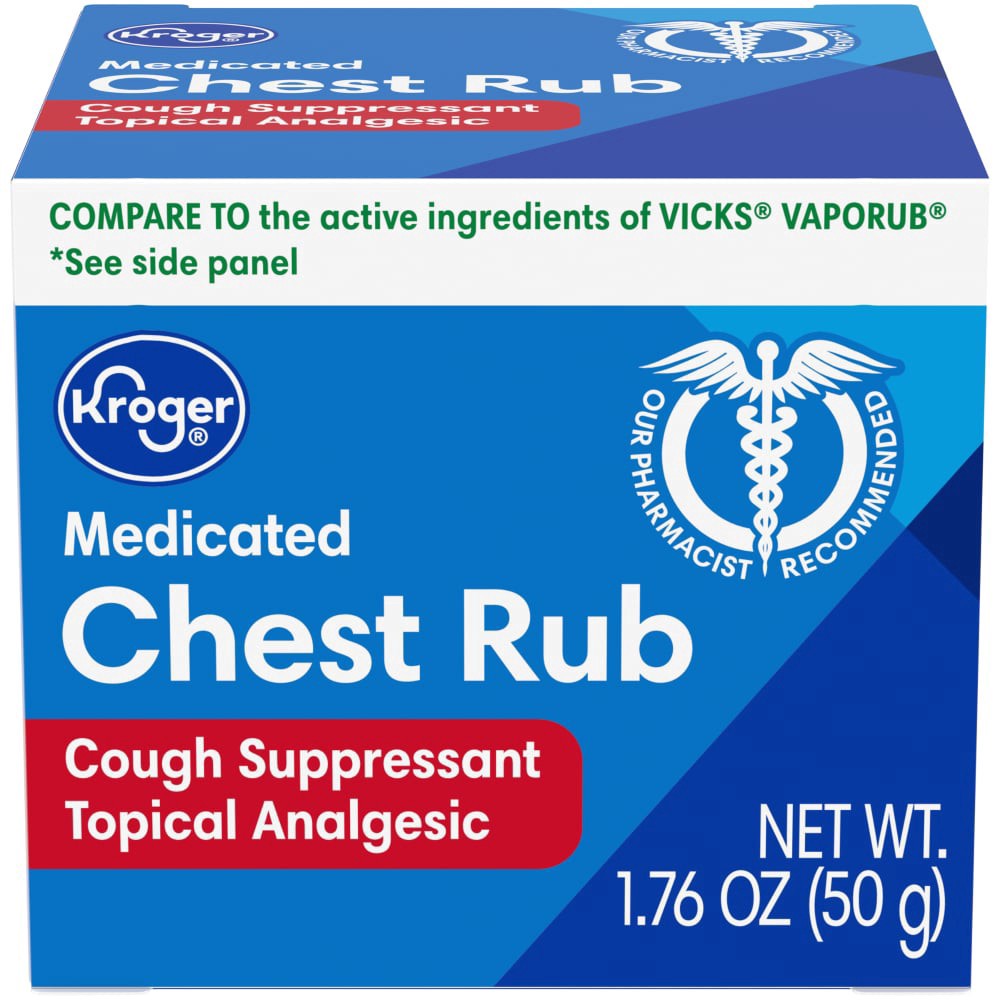 slide 2 of 6, Kroger Medicated Chest Rub Cough Suppressant Topical Analgesic, 1.76 oz