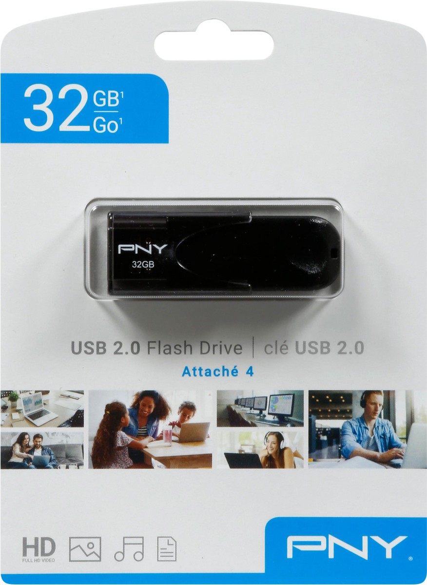 slide 1 of 12, PNY 32GB Attache USB 2.0 Flash Drive Black, 1 ct