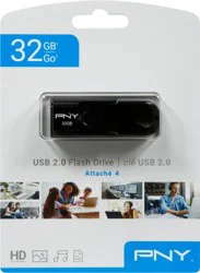 PNY 32GB Attache USB 2.0 Flash Drive Black
