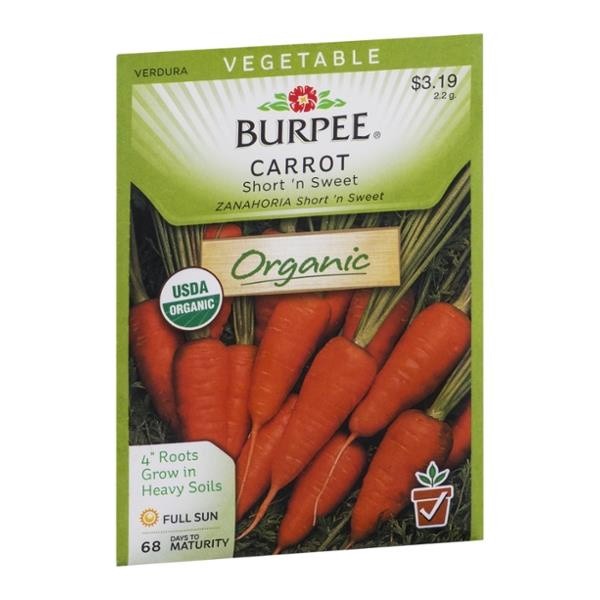 slide 1 of 1, Burpee Short N' Sweet Organic Carrot Seeds - Orange, 1 ct