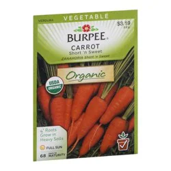 Burpee Short N' Sweet Organic Carrot Seeds - Orange