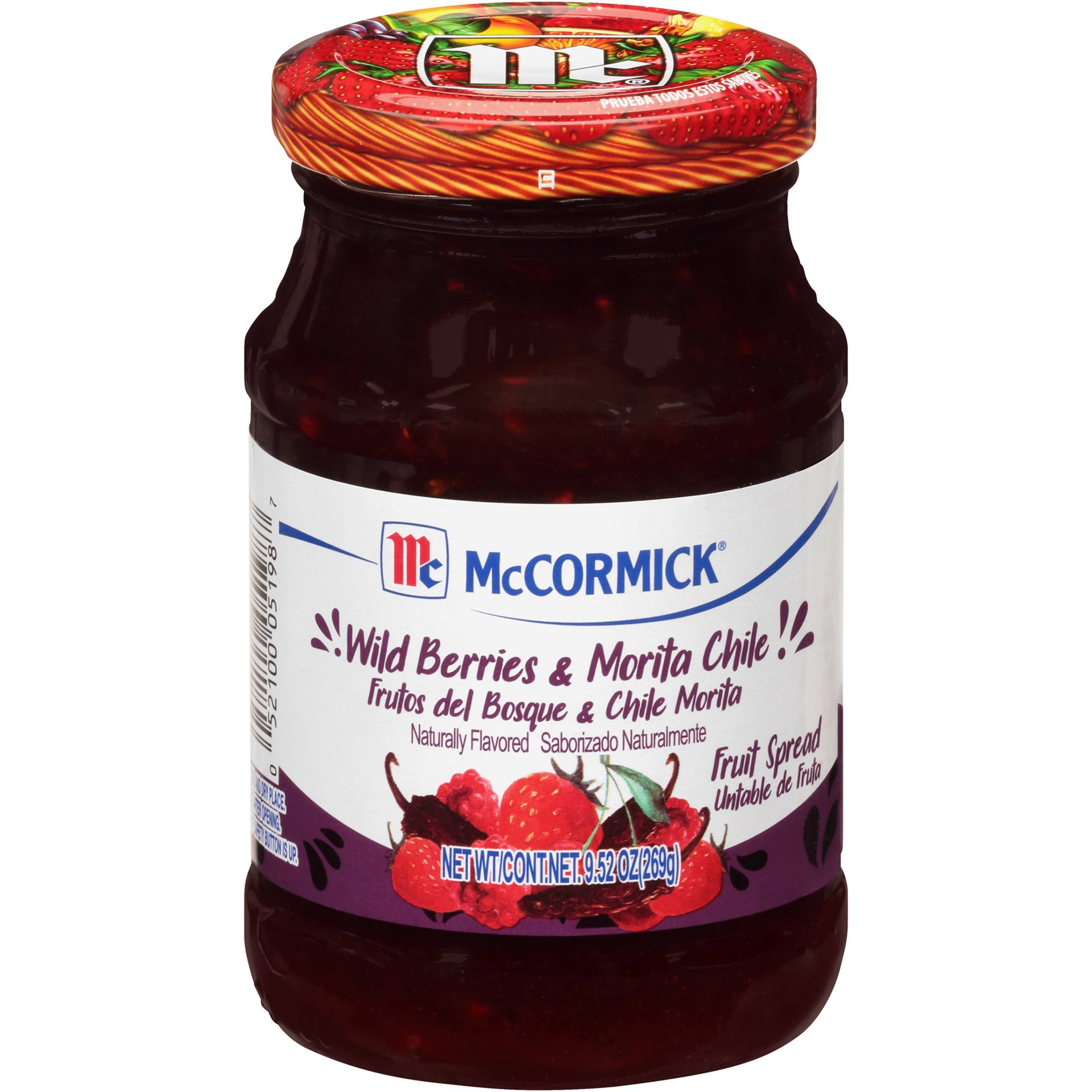 slide 1 of 5, McCormick Wild Berries & Morita Chile (Frutos del Bosque & Chile Morita) Flavored Fruit Spread (Untable de Fruto), 9.52 oz, 9.52 oz