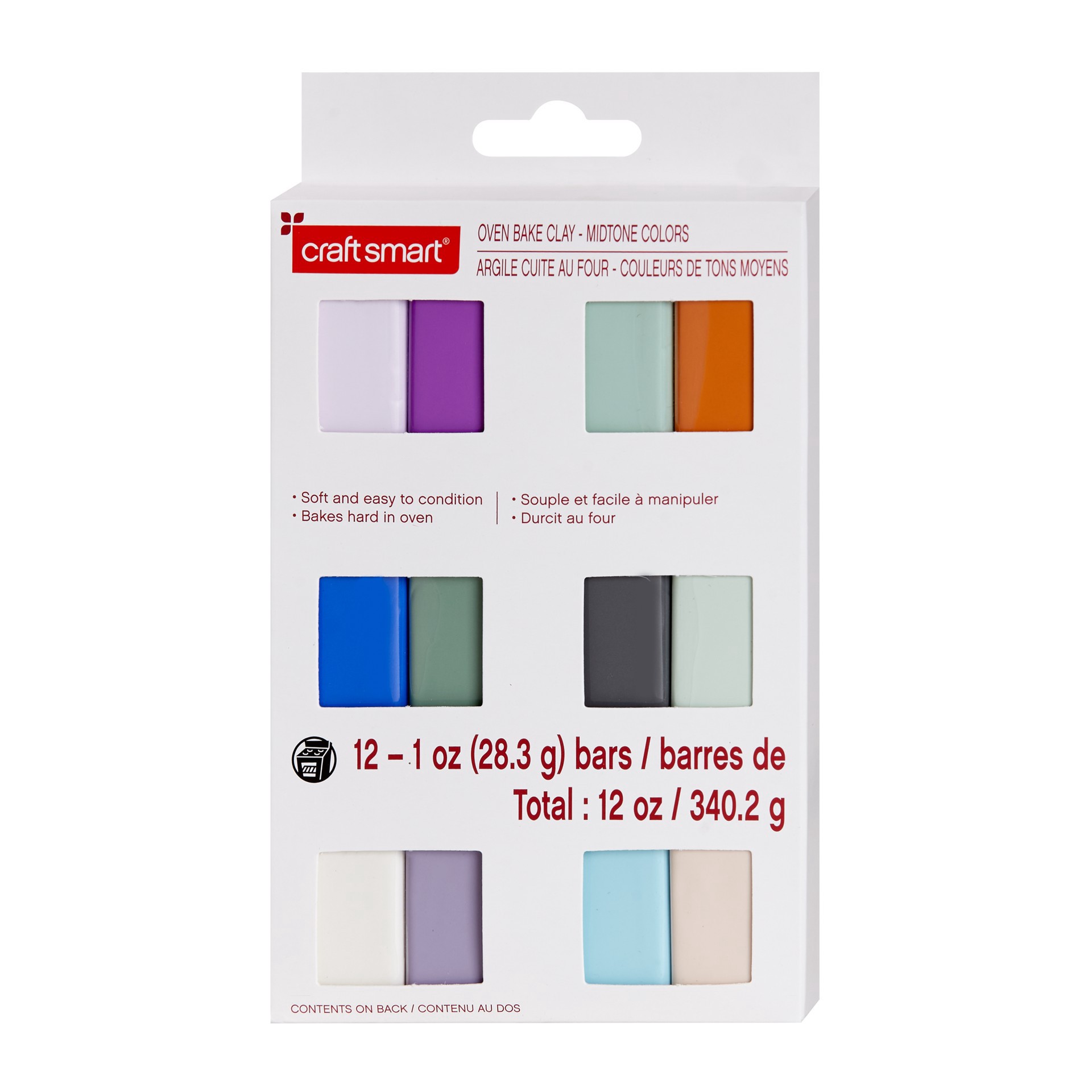 slide 2 of 3, 1oz. Midtone Colors Oven-Bake Clay Pack By Craft Smart, 1 oz