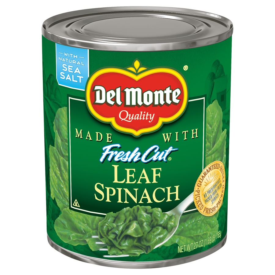 slide 1 of 1, Del Monte Leaf Spinach, 27 oz