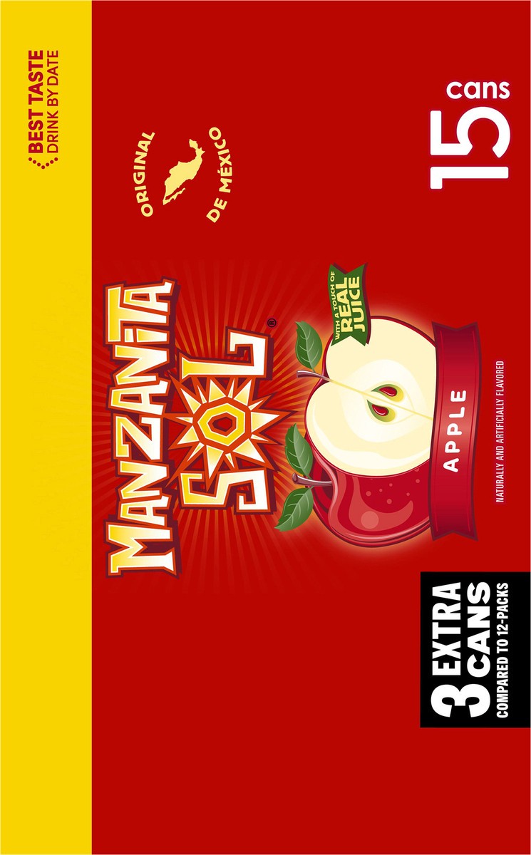 slide 6 of 12, Manzanita Sol Soda Apple Naturally & Artificially Flavored 12 Fl Oz, 15 Count, 15 ct