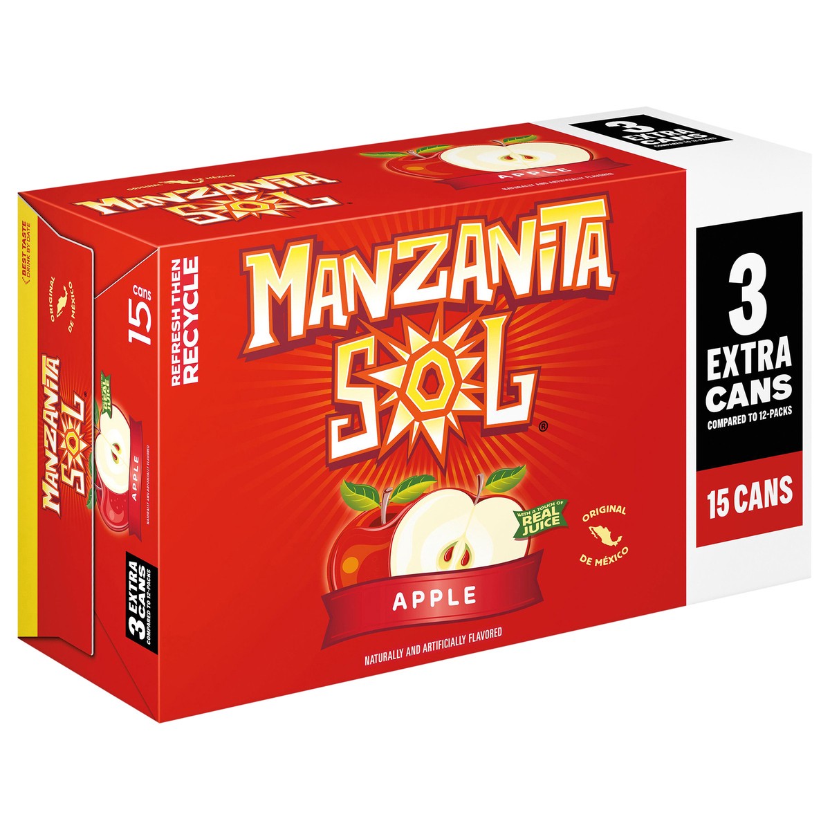 slide 8 of 12, Manzanita Sol Soda Apple Naturally & Artificially Flavored 12 Fl Oz, 15 Count, 15 ct