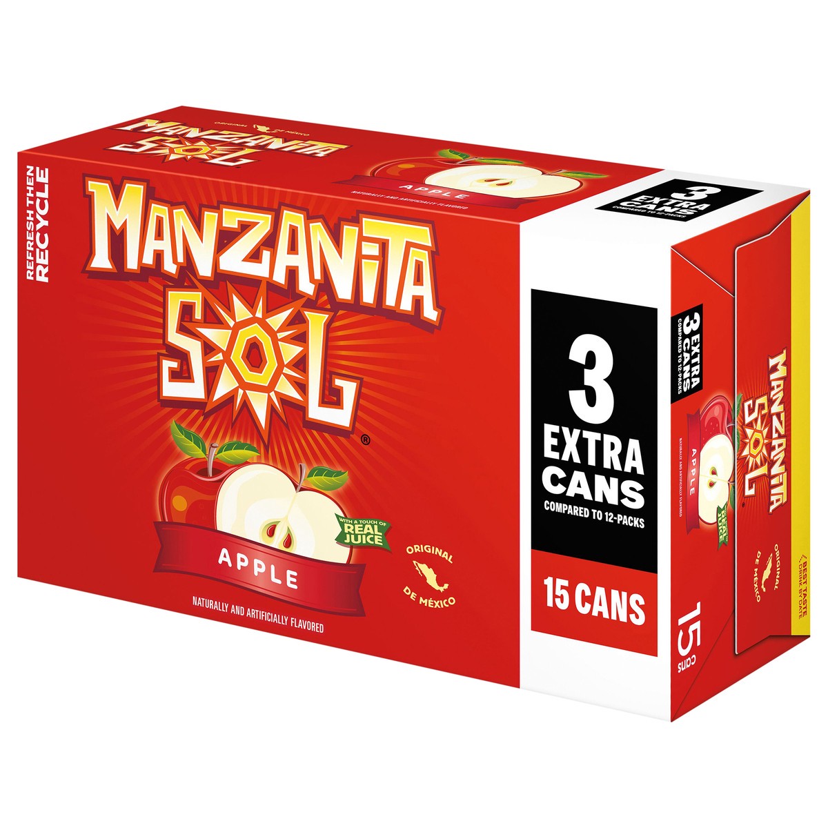 slide 7 of 12, Manzanita Sol Soda Apple Naturally & Artificially Flavored 12 Fl Oz, 15 Count, 15 ct