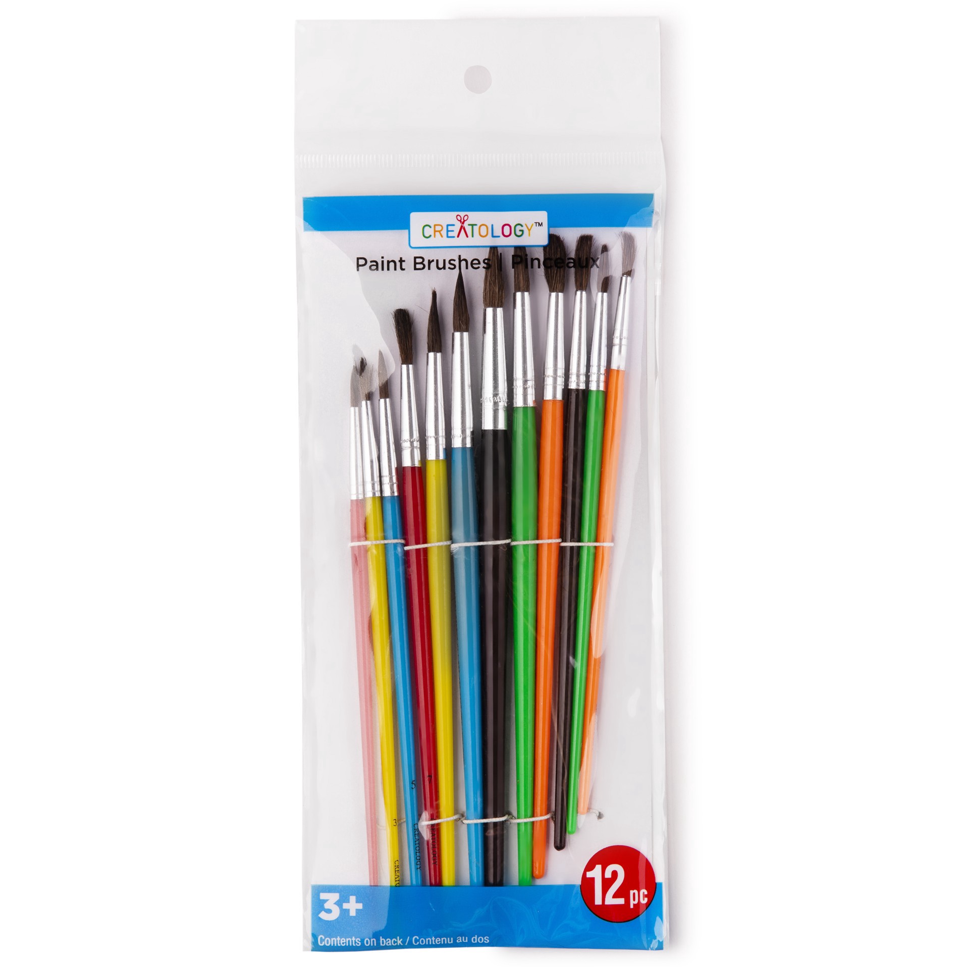 slide 2 of 3, Natural Bristle Paintbrushes By Creatology, 12 brushes