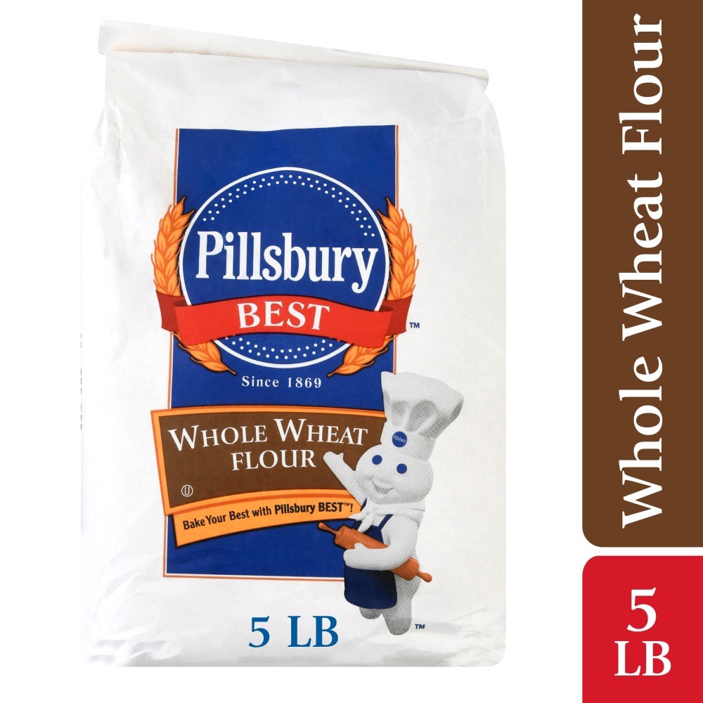 slide 4 of 6, Pillsbury Whole Wheat Flour, 5 Lb Bag, 5 lb