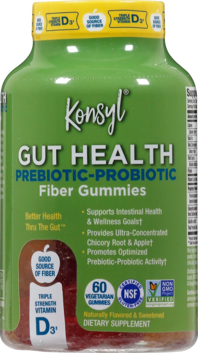 slide 10 of 10, Konsyl Gut Health Prebiotic-Probiotic Fiber Gummies 60 ea, 60 ct