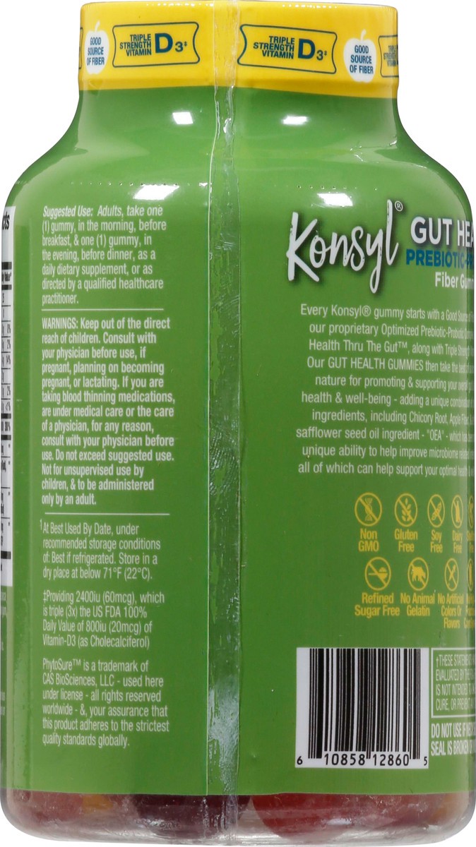 slide 6 of 10, Konsyl Gut Health Prebiotic-Probiotic Fiber Gummies 60 ea, 60 ct