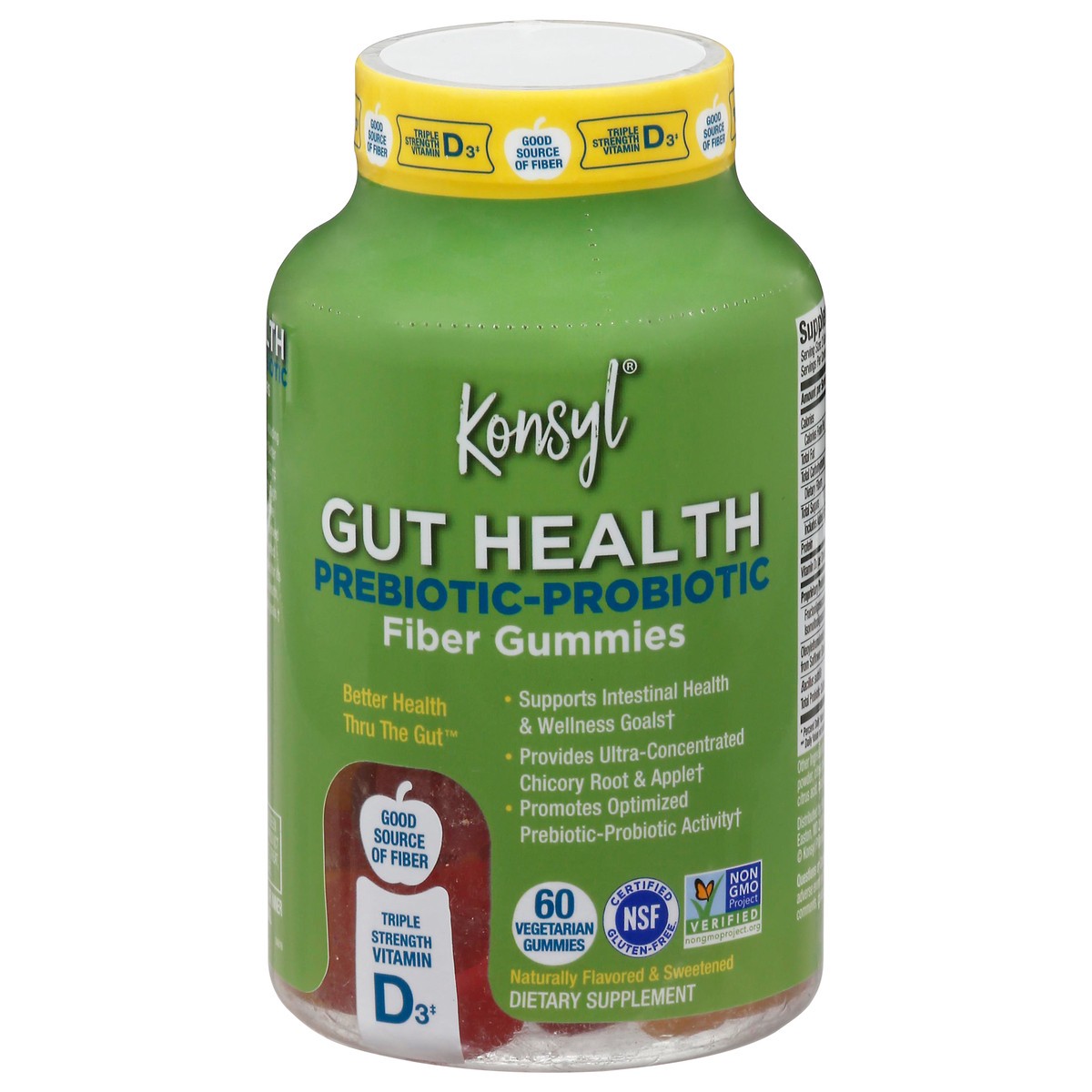 slide 4 of 10, Konsyl Gut Health Prebiotic-Probiotic Fiber Gummies 60 ea, 60 ct