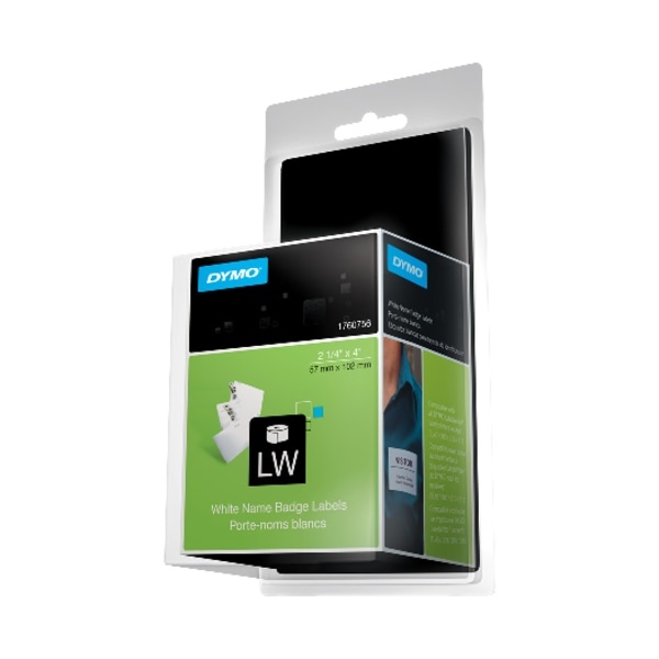 slide 1 of 1, DYMO Labelwriter Labels, Name Badge, 1760756, 2 1/4 in x 4 in