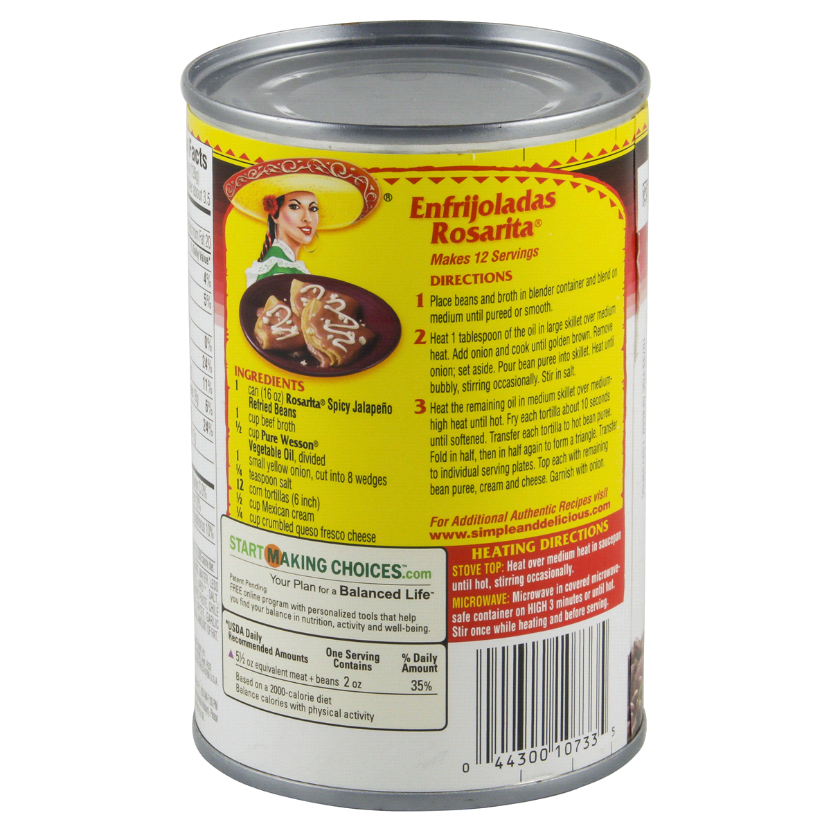 slide 7 of 22, Rosarita Spicy Jalapeño Refried Beans - 16oz, 