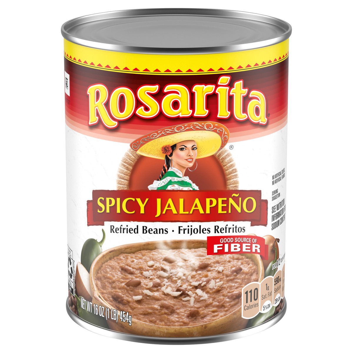 slide 1 of 22, Rosarita Spicy Jalapeño Refried Beans - 16oz, 