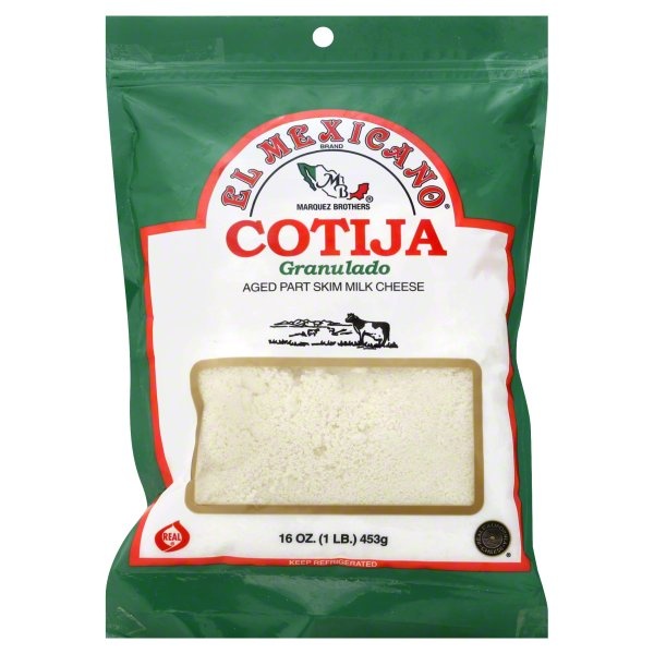 slide 1 of 1, El Mexicano Cheese Aged Part Skim Milk Cheese Granulado Cotija, 16 oz