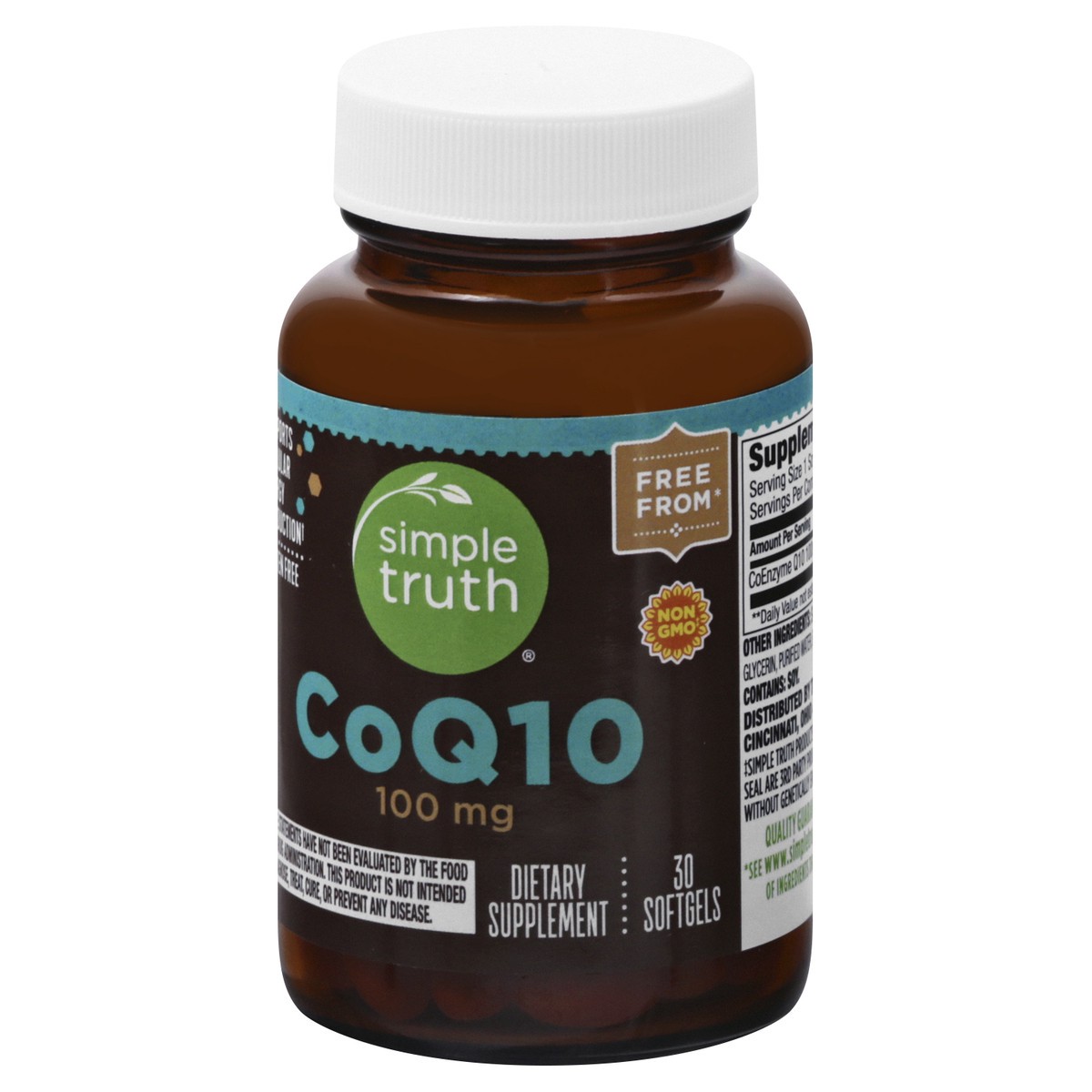 slide 2 of 12, Simple Truth 100 mg Softgels CoQ10 30 ea, 30 ct