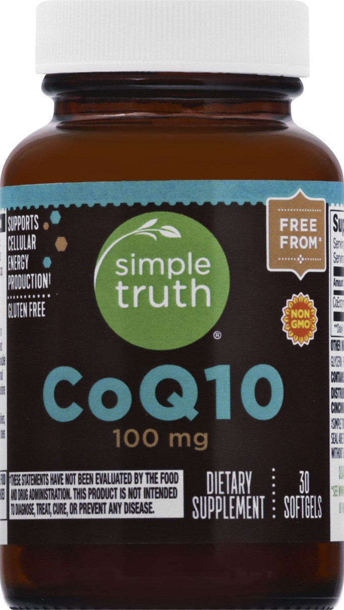 slide 4 of 12, Simple Truth 100 mg Softgels CoQ10 30 ea, 30 ct