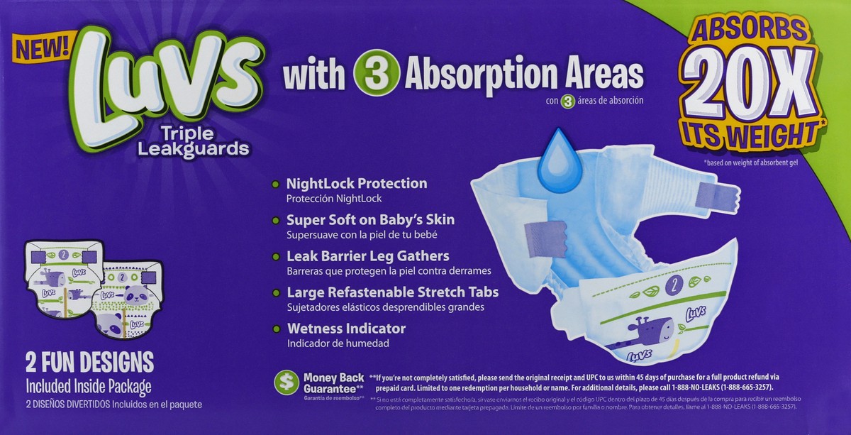 slide 6 of 6, Luvs Ultra Leakguards Diapers Size 2, 96 ct