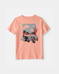 Carter's Kid Mountain Truck Graphic Tee - Orange Coral S