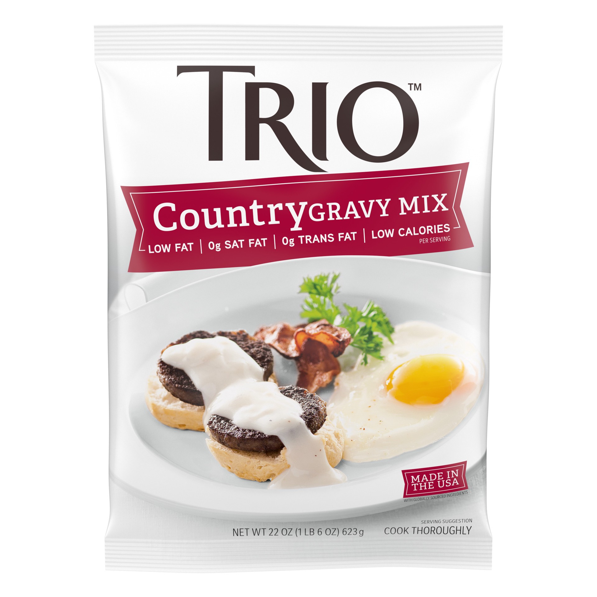 slide 1 of 5, Trio Country Gravy Mix 22oz Pouch, per lb