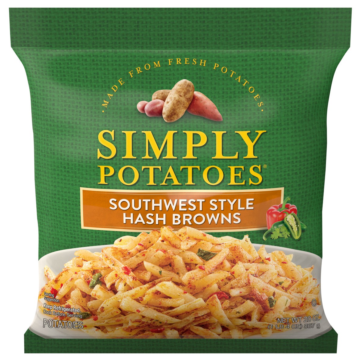 slide 1 of 12, Simply Potatoes Southwest Style Hash Browns 20 oz Bag, 20 oz