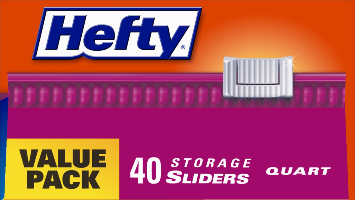 slide 4 of 9, Hefty Quart Food Storage Slider Bag - 40c, 40 ct