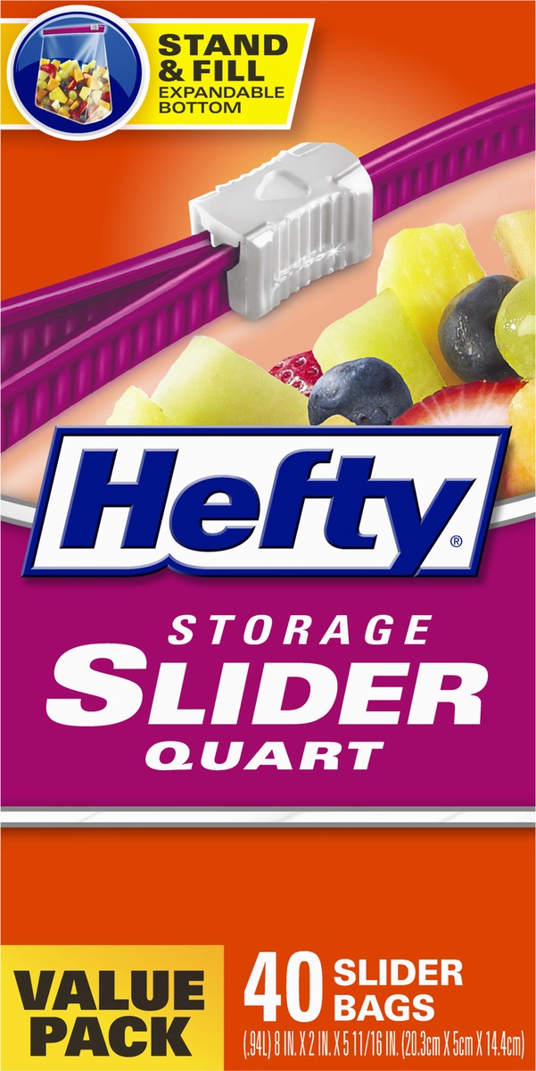 slide 6 of 9, Hefty Quart Food Storage Slider Bag - 40c, 40 ct