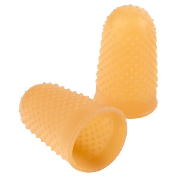 slide 1 of 6, Swingline® Rubber Fingertips, #13, 3/4"" Diameter, Amber, Box Of 12, 12 ct