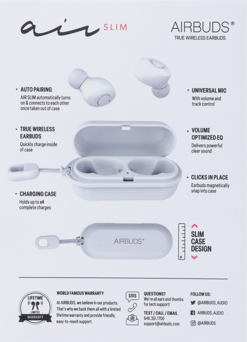 slide 7 of 13, Airbuds True Wireless Air Slim Earbuds 1 ea, 1 ct