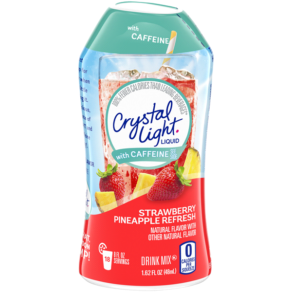 slide 1 of 1, Crystal Light Strawberry Pineapple Liquid Energy Drink Mix With Caffeine, Caffeinated Bottle, 1.62 oz