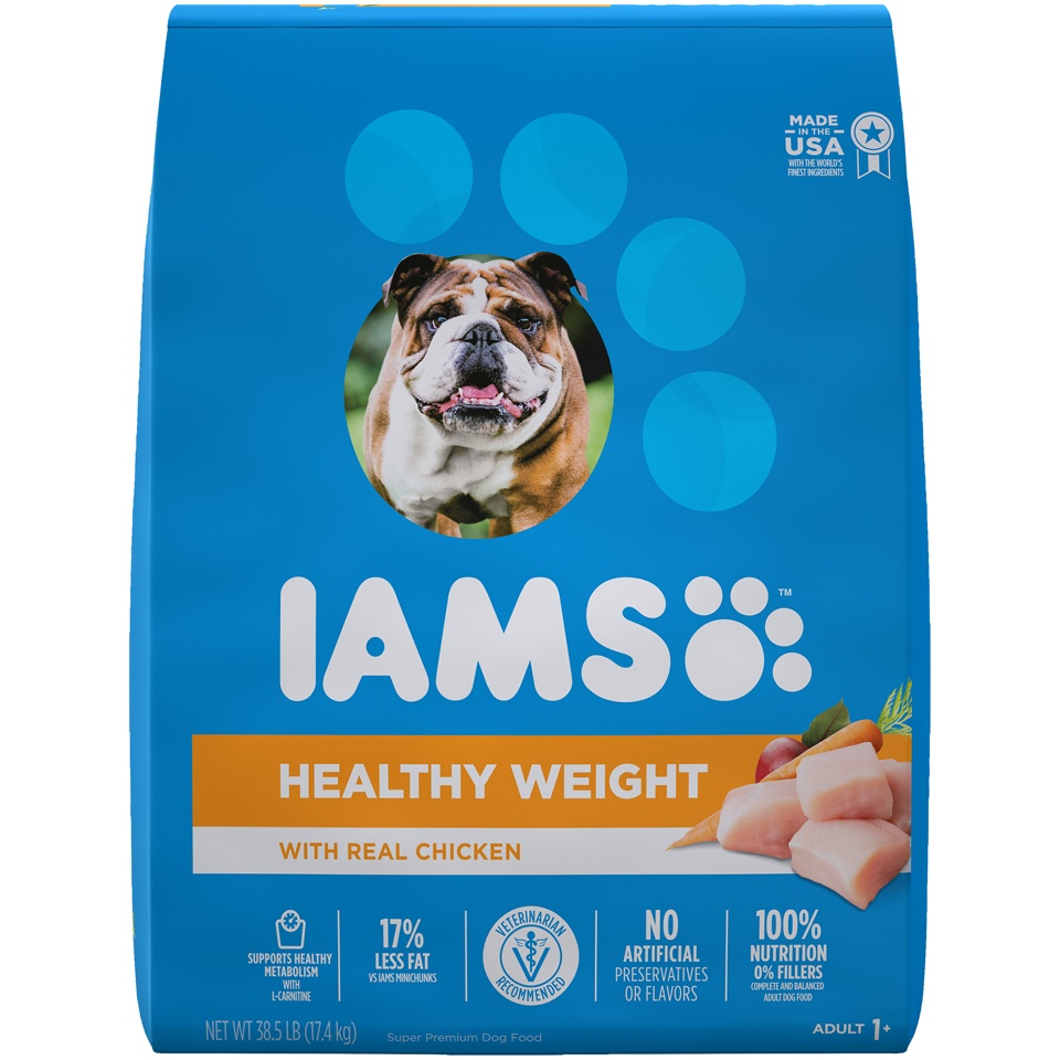 slide 1 of 1, IAMS ProActive Health Adult Chicken Healthy Weight Dry Dog Food, 38.5 lb