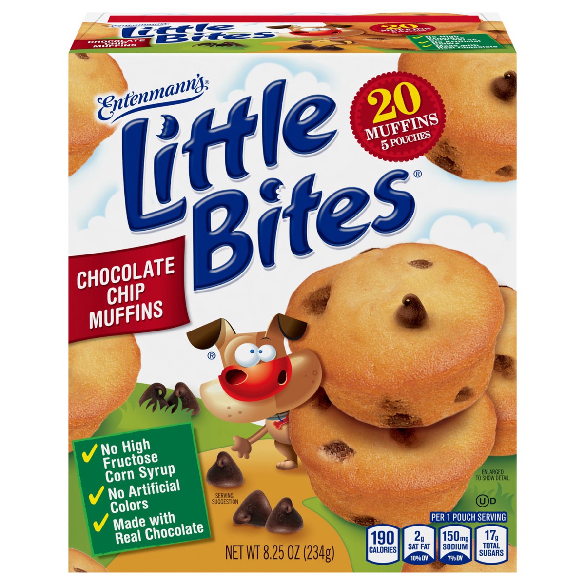 slide 1 of 5, Entenmann's Little Bites Chocolate Chip Mini Muffins, 5 pouches, 8.25 oz, 5 ct