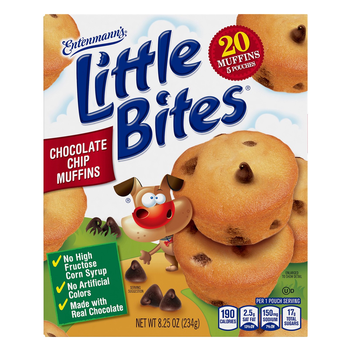 slide 1 of 5, Entenmann’s Little Bites Chocolate Chip Muffins, 20 ct; 8.25 oz