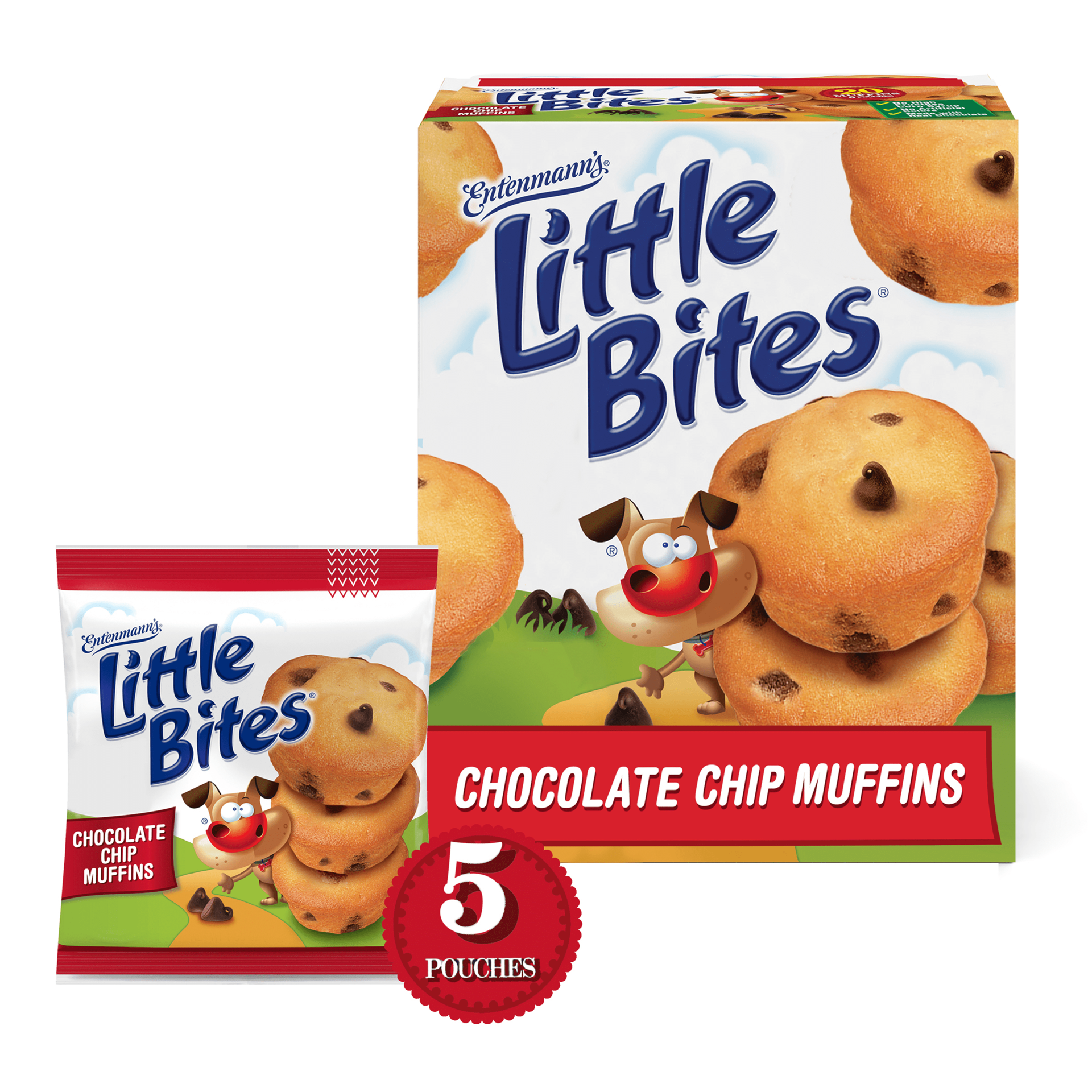 slide 1 of 5, Entenmann's Little Bites Chocolate Chip Mini Muffins, 5 packs, 8.25 oz, 5 ct