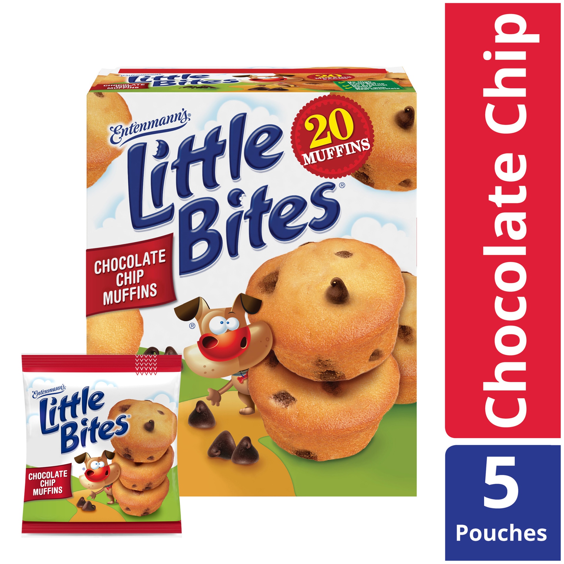 slide 1 of 7, Entenmann’s Little Bites Chocolate Chip Muffins, 20 ct; 8.25 oz