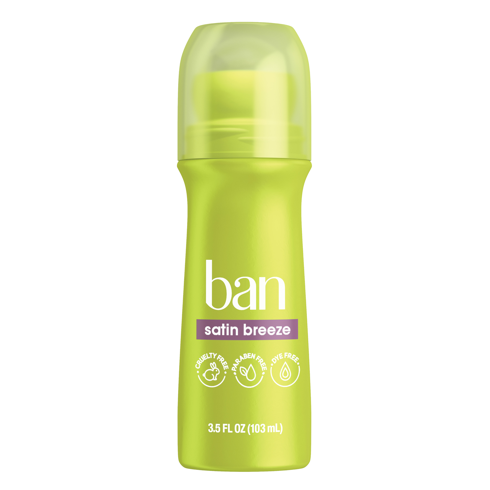 slide 1 of 5, Ban Satin Breeze Roll On Deoderant, 3.50 fl oz