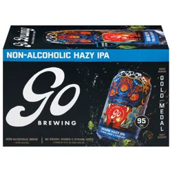 Go Brewing Non-Alcoholic Hazy IPA Malt Beverage 6 - 12 fl oz Cans