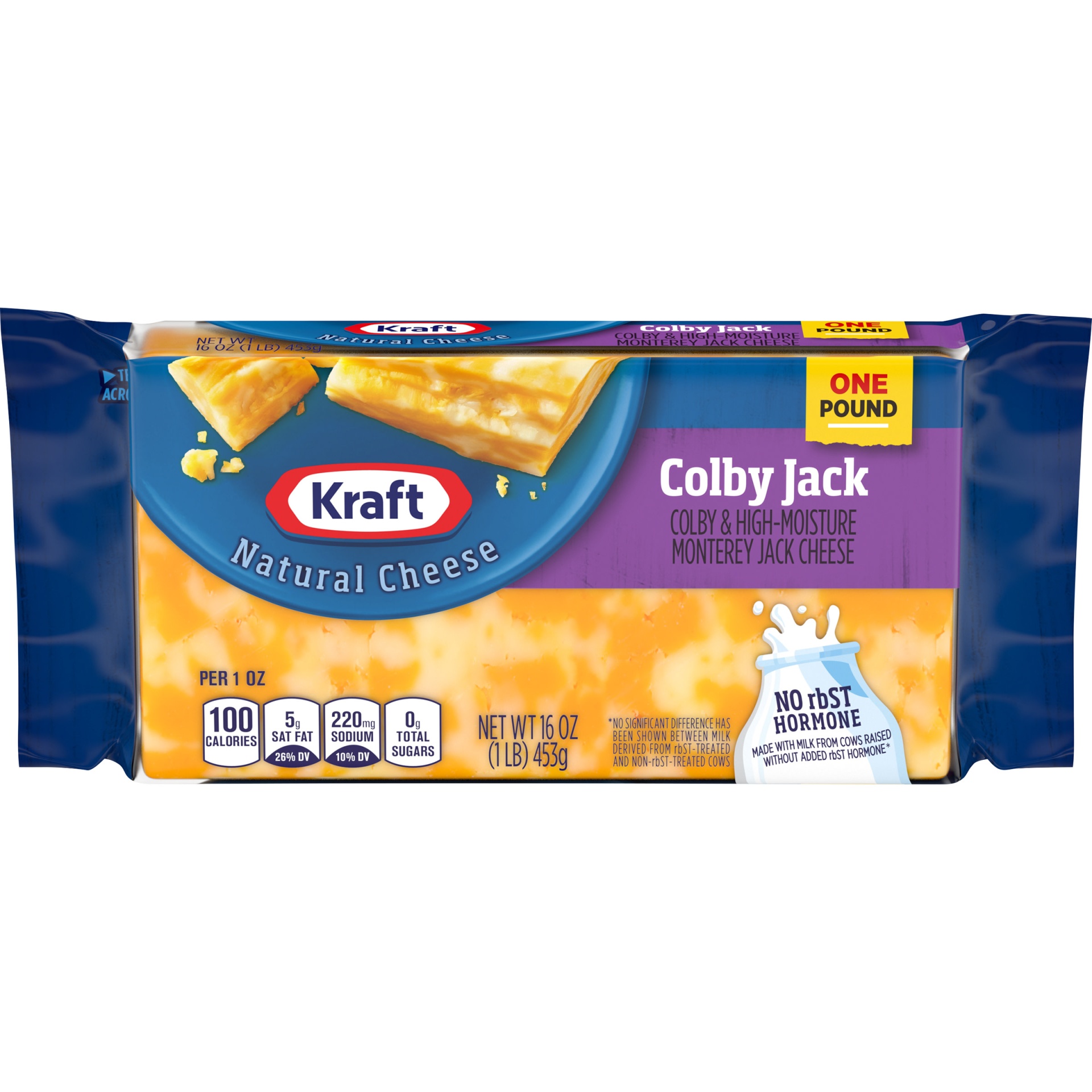 slide 1 of 2, Kraft Colby Jack Marbled Cheese Block, 16 oz