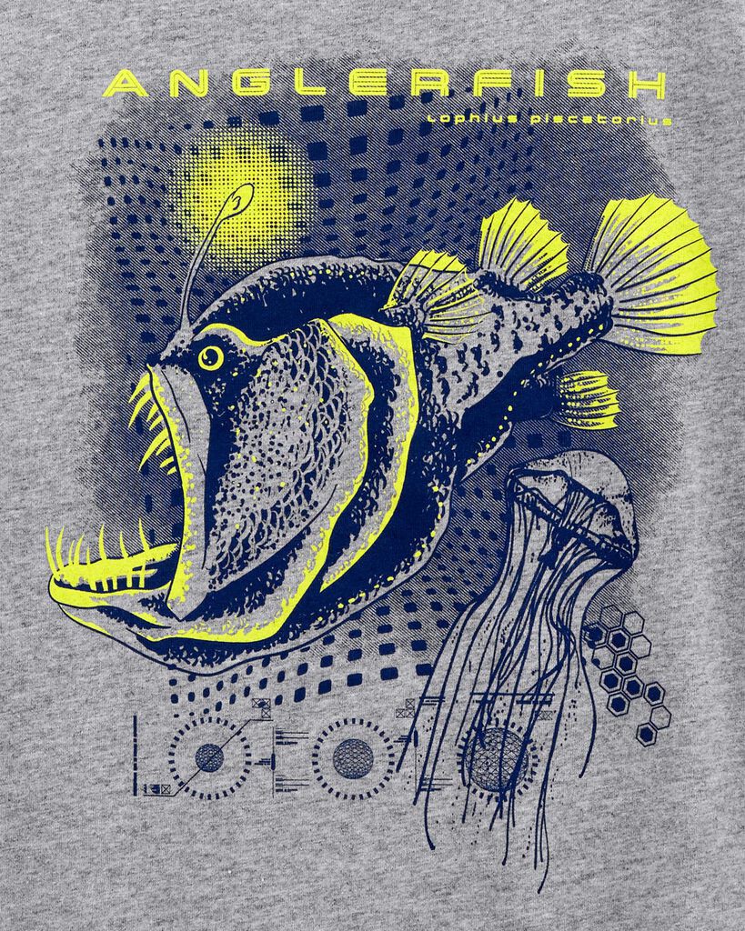 slide 2 of 2, Oshkosh Kid Anglerfish Graphic Tee Grey XS, XS