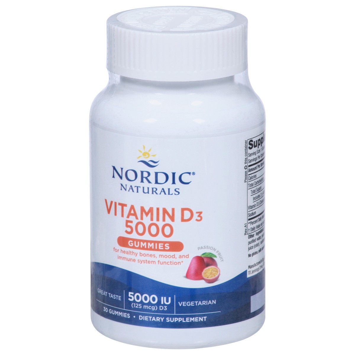 slide 9 of 9, Nordic Naturals 5000 IU Passion Fruit Vitamin D3 30 Gummies, 30 ct