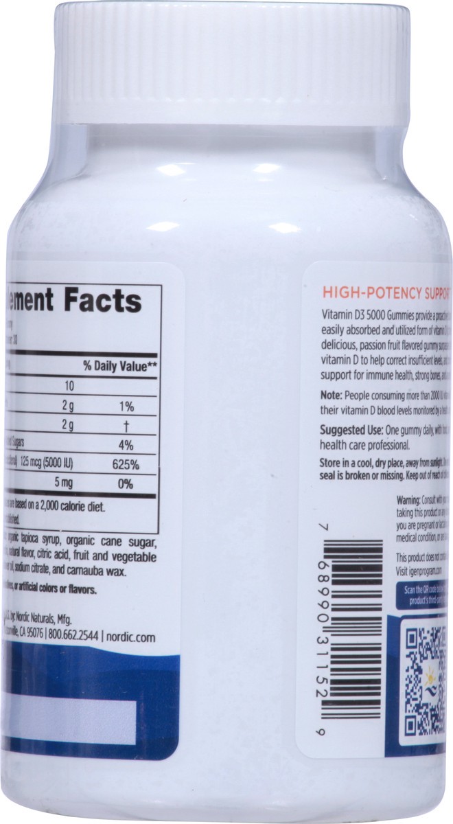 slide 4 of 9, Nordic Naturals 5000 IU Passion Fruit Vitamin D3 30 Gummies, 30 ct