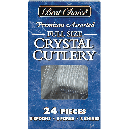 slide 1 of 1, Best Choice Full Size Premium Crystal Assorted Cutlery, 24 ct