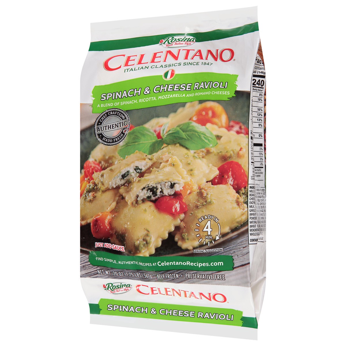 slide 2 of 13, Celentano Spinach & Cheese Ravioli 20 oz, 20 oz