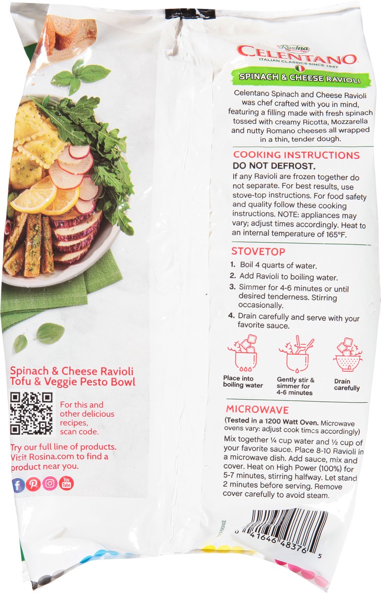 slide 13 of 13, Celentano Spinach & Cheese Ravioli 20 oz, 20 oz